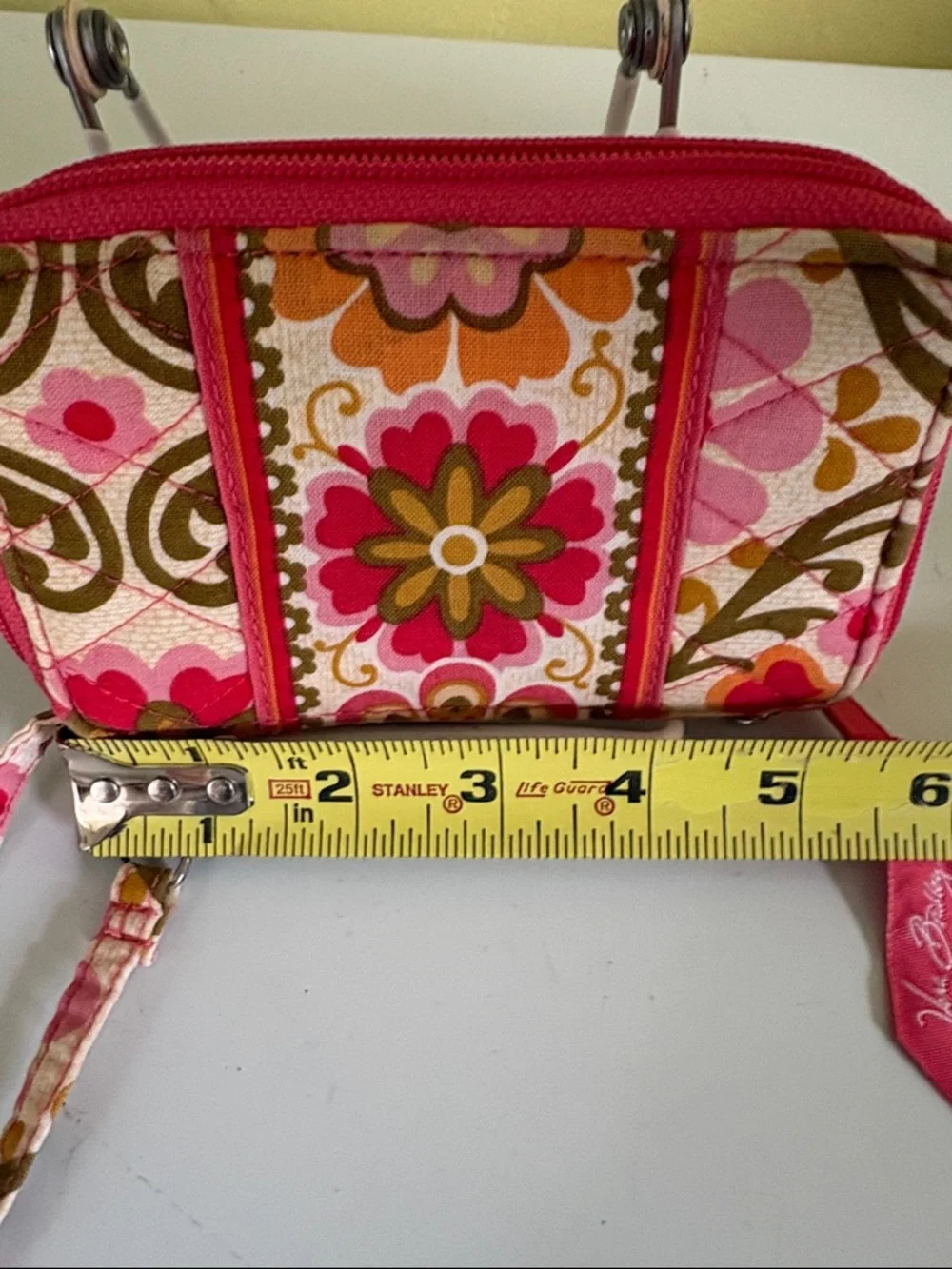 Vera Bradley Floral Quilted Wristlet Wallet - Pink, Olive & Orange